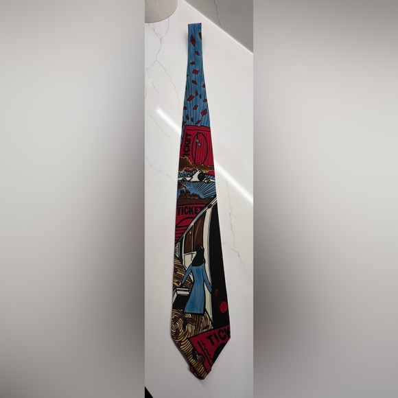 1991 BEATLES “Ticket To Ride” VNTG Tie 100% Silk collectible Apple Corps Limited - Picture 5 of 9